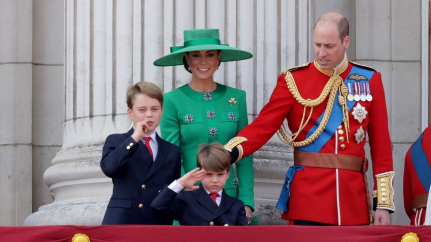 Prinz George, Prinz Louis, Prinzessin Kate und Prinz William im Juni 2023