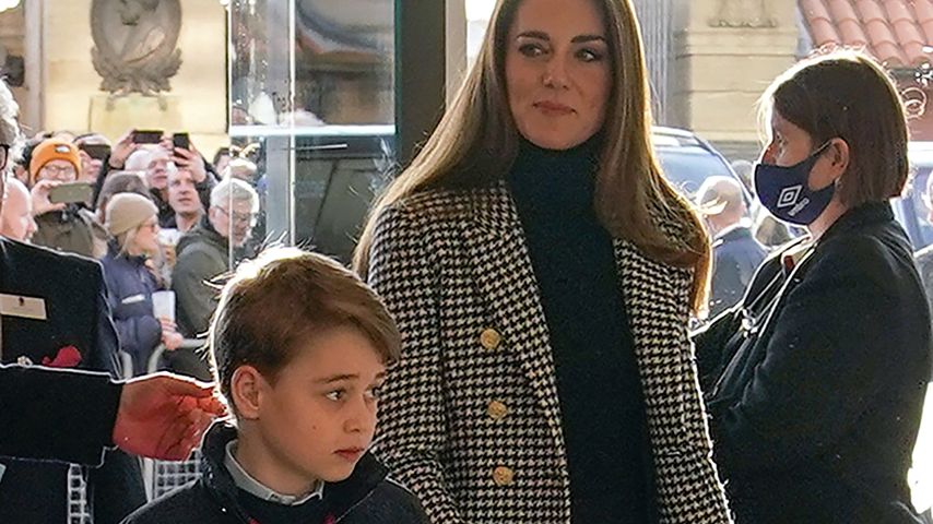 Prinz George und Herzogin Kate vor einem Rugby-Spiel, Februar 2022