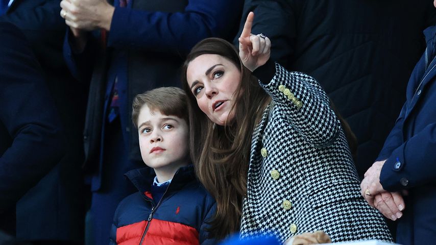 Prinz George und Herzogin Kate bei einem Rugbyspiel im Februar 2022