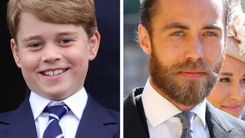 Collage: Prinz George und James Middleton