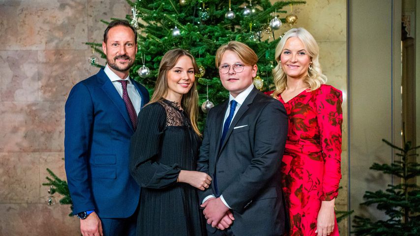 Prinz Haakon, Prinzessin Ingrid Alexandra, Prinz Sverre Magnus und Kronprinzessin Mette-Marit
