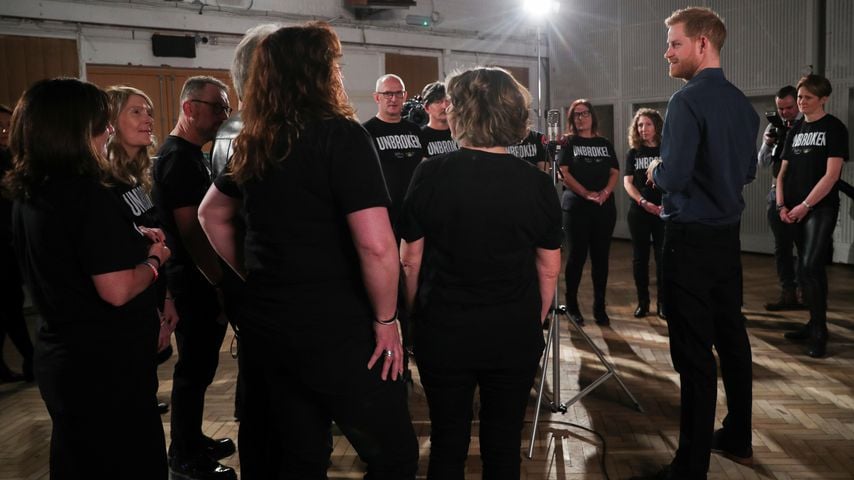 Prinz Harry mit dem Invictus Games Chor in London im Februar 2020
