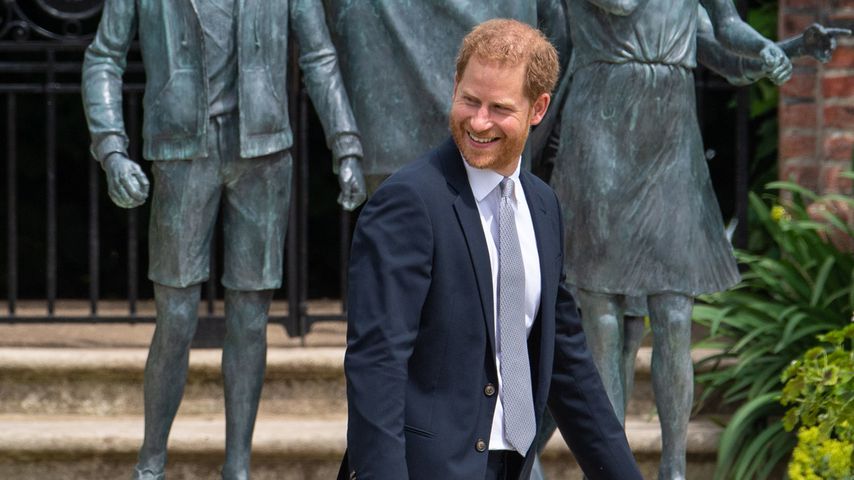 Prinz Harry vor der Diana-Statue im Juli 2021