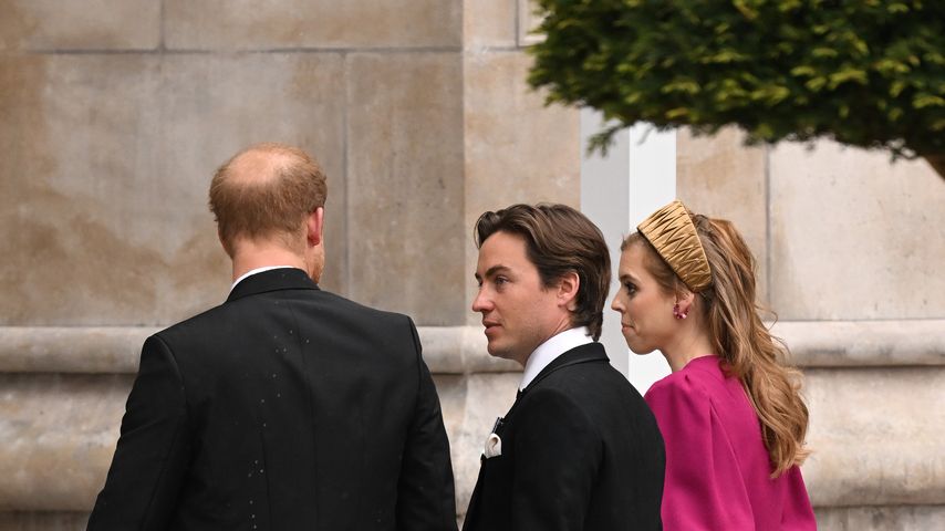 Prinz Harry mit Edoardo Mapelli Mozzi und Prinzessin Beatrice