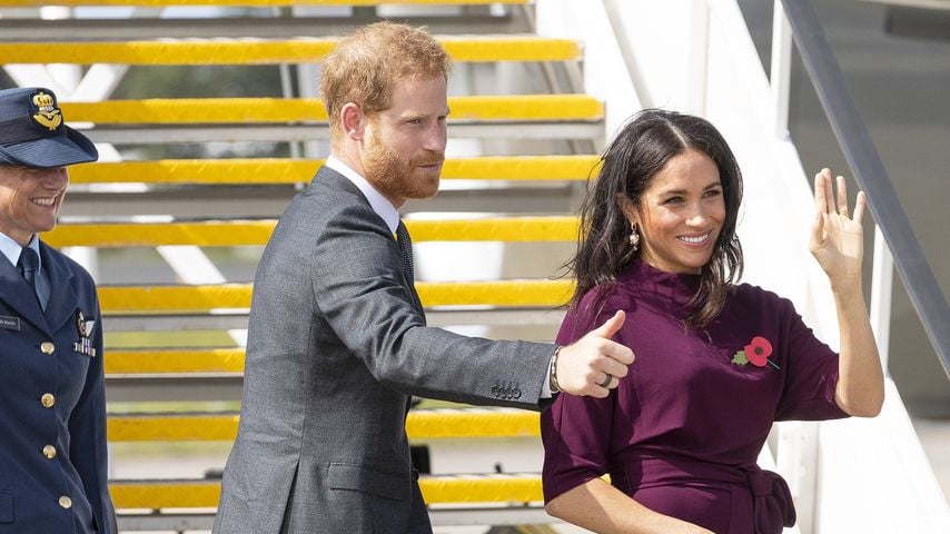 Prinz Harry und Meghan Markle beenden ihre Australienreise und steigen in Sydney ins Flugzeug nach Neuseeland, 28. Oktober 2018