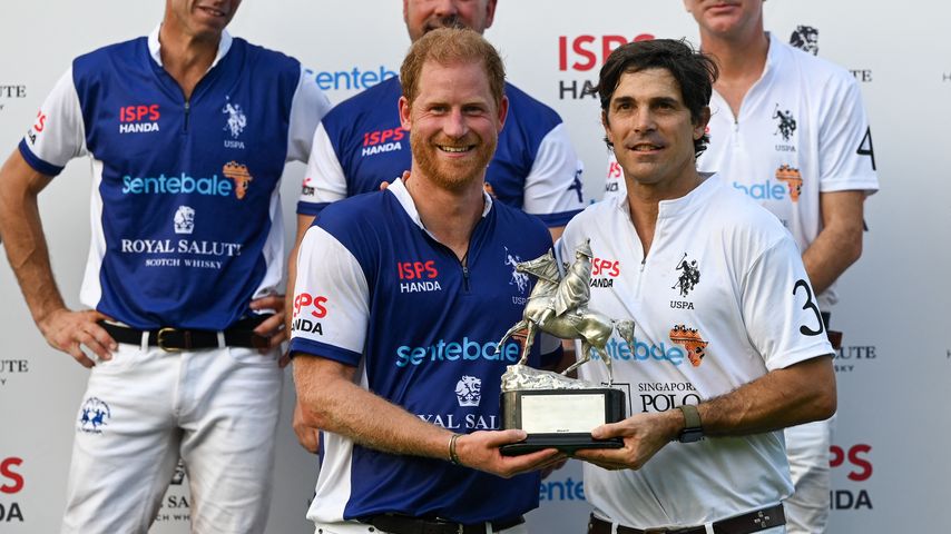 Prinz Harry und Nachos Figueras beim Polo Cup von Sentebale in Singapur, 2023