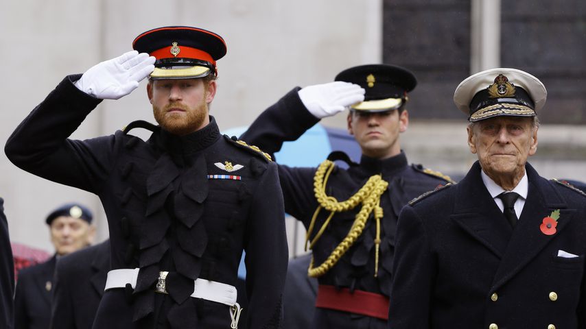 Prinz Harry und Prinz Philip in London, 2015