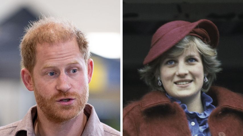 Collage: Prinz Harry und Prinzessin Diana