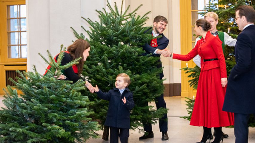 Prinz Oscar, Prinzessin Victoria und Prinz Daniel im Dezember, 2019