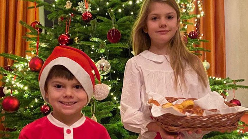Prinz Oscar und Prinzessin Estelle von Schweden im Dezember 2021
