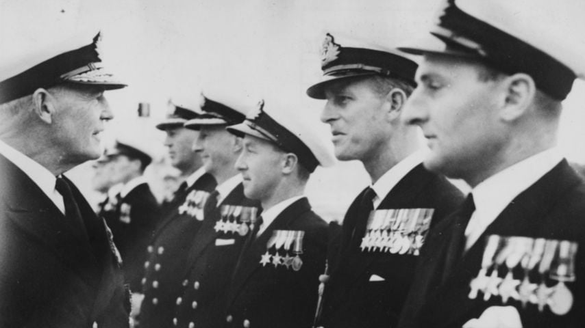 Prinz Philip bei der Militärparade, November 1950