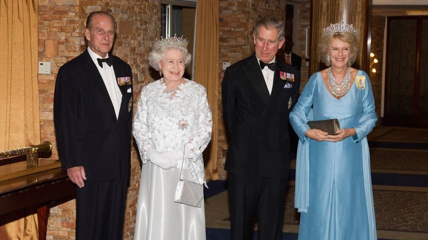 Prinz Philip, Queen Elizabeth II, Prinz Charles und Herzogin Camilla in Kampala, Uganda, 2007