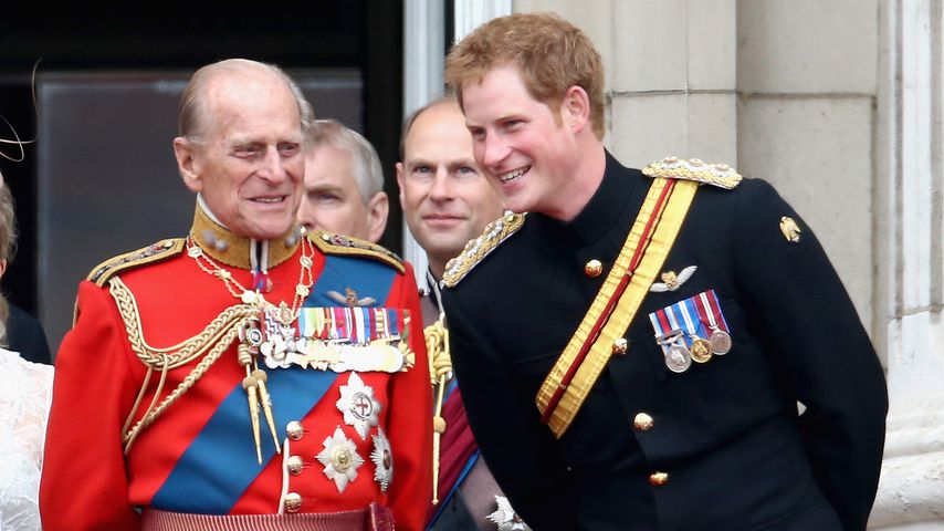Prinz Philip und Prinz Harry in London 2014