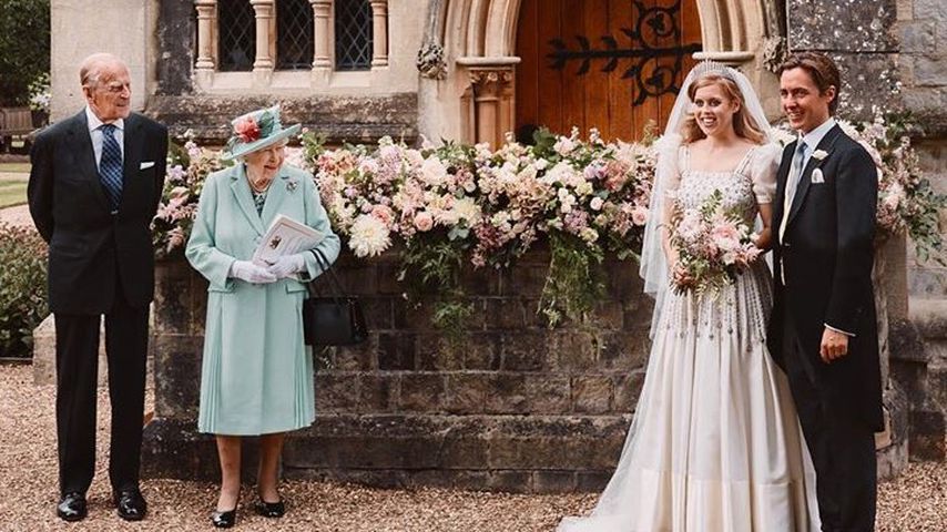 Prinz Philipp, die Queen, Prinzessin Beatrice und Edoardo Mapelli Mozzi im Juli 2020