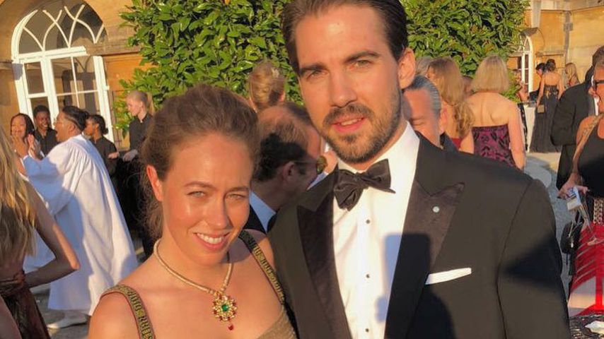 Prinz Philippos mit seiner Frau Nina Nastassja Flohr, Juli 2018