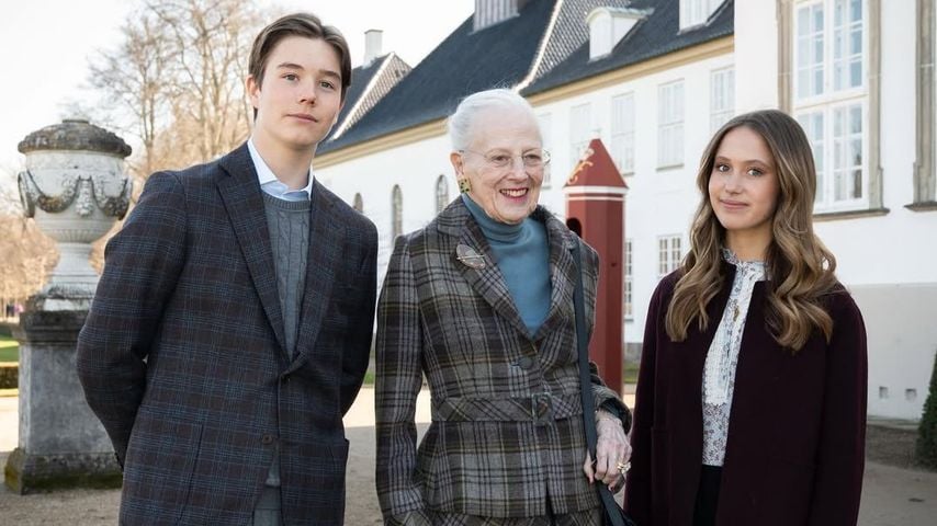 Prinz Vincent, die ehemalige Königin von Dänemark, Margrethe II., und Prinzessin Josephine