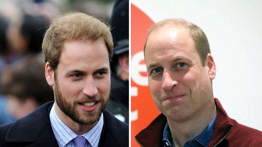 Collage: Prinz William 2008 und 2019