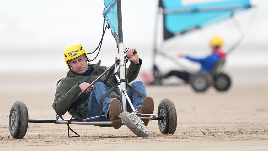 Prinz William beim Strandsegeln in St Andrews