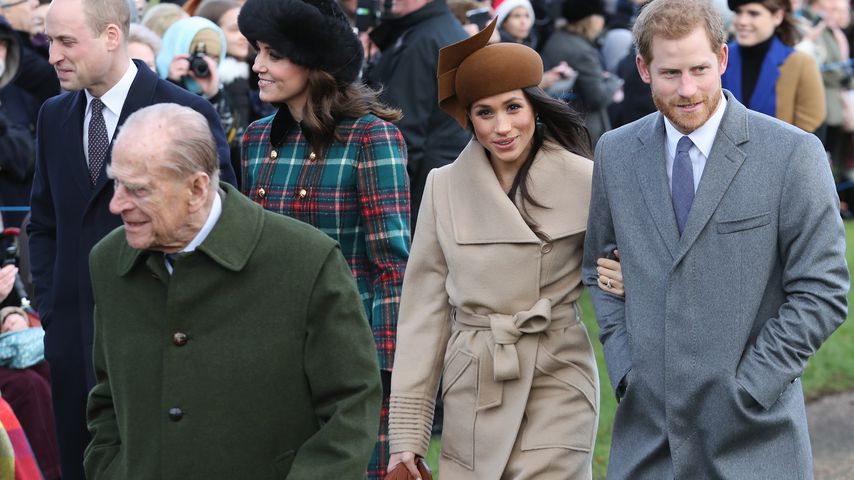 Prinz William, Herzogin Kate, Herzogin Meghan, Prinz Harry und Prinz Philip, Weihnachten 2017