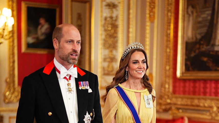 Prinz William und Catherine, Prinzessin von Wales, treffen zum Staatsbankett auf Schloss Windsor ein
