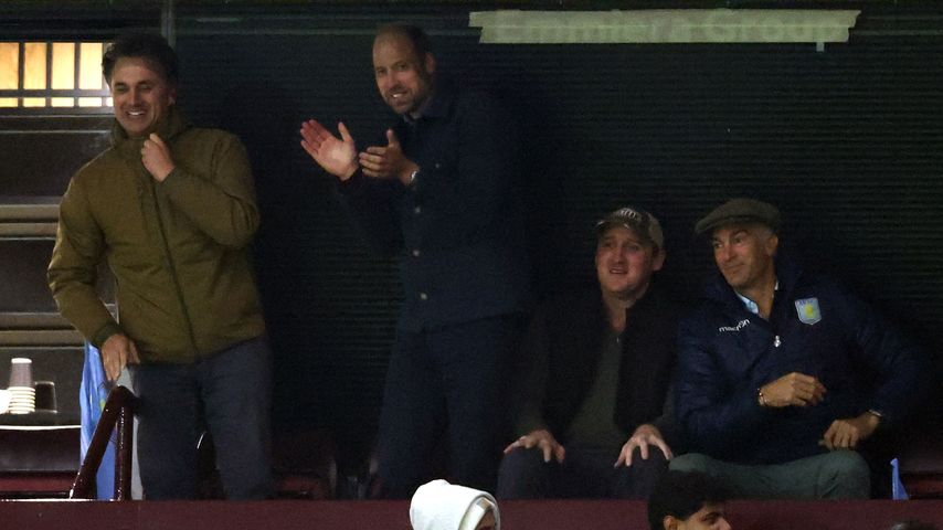 Prinz William bei einem Fußballspiel von Aston Villa, Oktober 2024