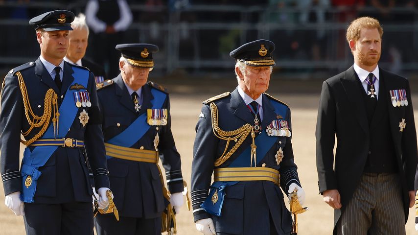 Prinz William, König Charles und Prinz Harry im September 2022