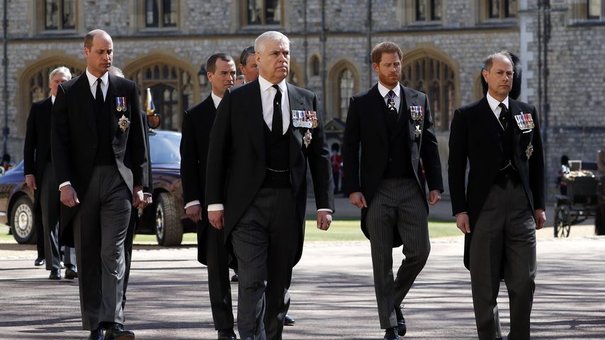 Prinz William, Prinz Andrew, Prinz Harry und Prinz Edward in Windsor Castle