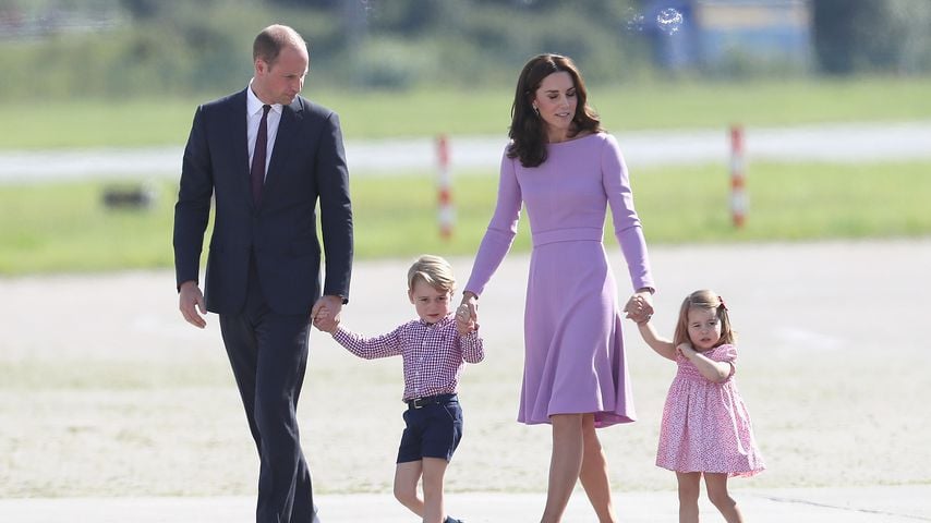 Prinz William, Prinz George, Herzogin Kate und Prinzessin Charlotte in Hamburg, Juli 2017