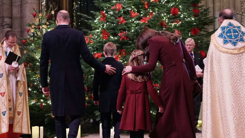 Prinz William, Prinz George, Prinzessin Charlotte und Prinzessin Kate im Dezember 2022