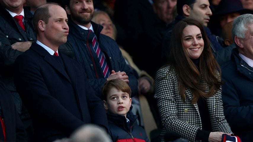 Prinz William, Prinz George und Prinzessin Kate beim Rugby-Spiel, Februar 2022