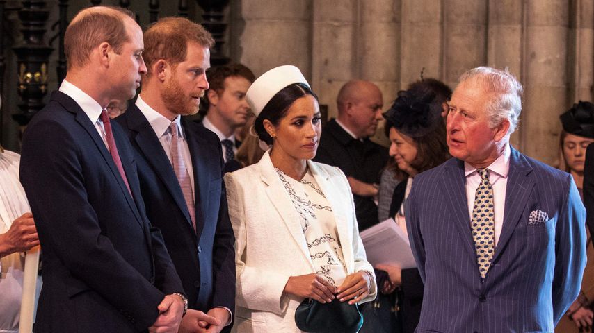 Prinz William, Prinz Harry, Herzogin Meghan und Prinz Charles im März 2019