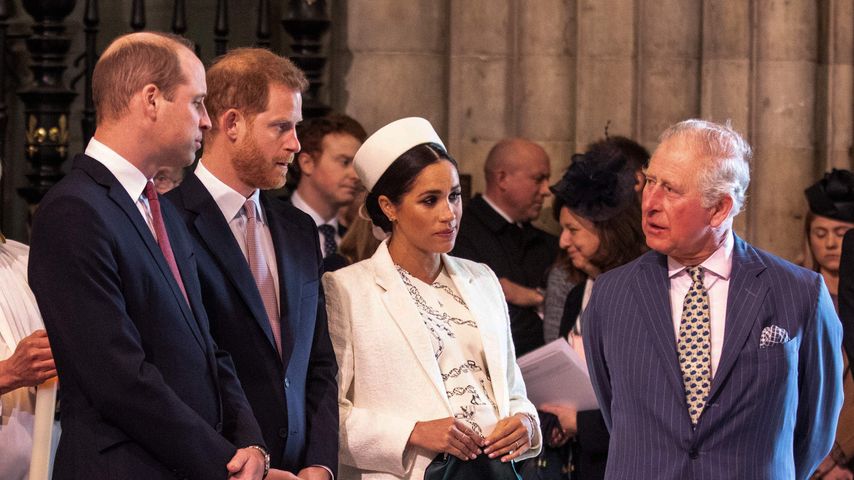 Prinz William, Prinz Harry, Herzogin Meghan und Prinz Charles im März 2019