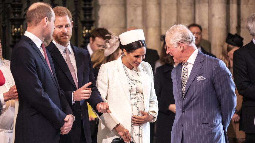 Prinz William, Prinz Harry, Herzogin Meghan und Prinz Charles; März 2019