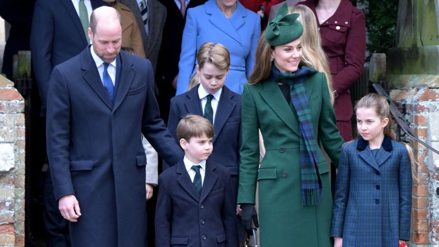 Prinz William, Prinz Louis, Prinz George, Prinzessin Kate und Prinzessin Charlotte, Dezember 2024