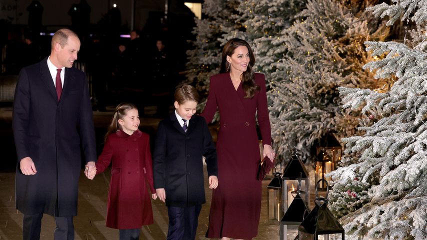 Prinz William, Prinzessin Charlotte, Prinz George und Herzogin Kate in der Westminster Abbey