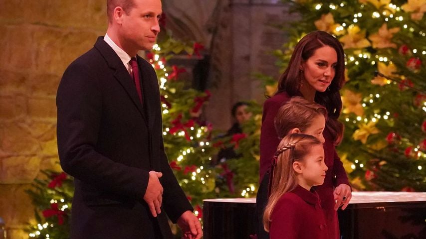 Prinz William, Prinzessin Charlotte, Prinz George und Prinzessin Kate in der Westminster Abbey