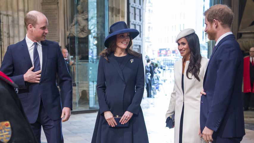 Prinz William, Herzogin Kate, Herzogin Meghan und Prinz Harry im März 2018