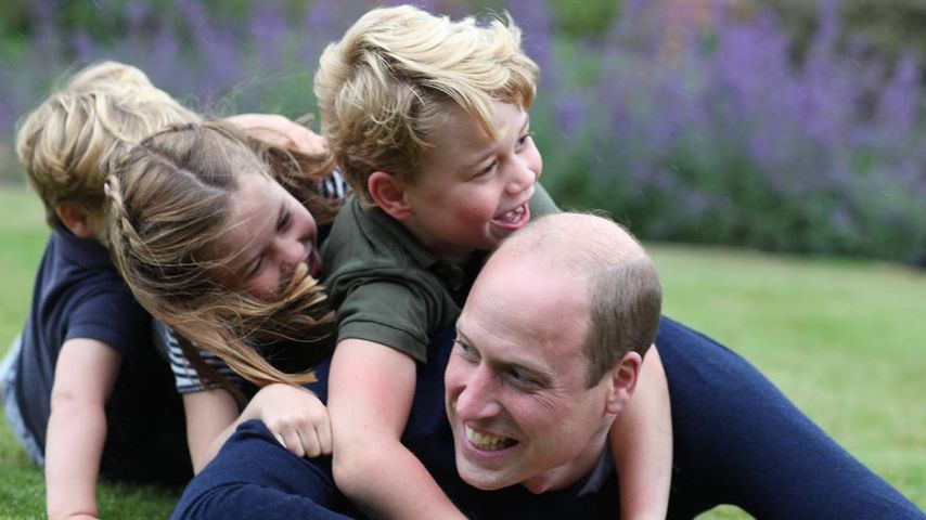 Prinz William mit Prinz Louis, Prinzessin Charlotte und Prinz George