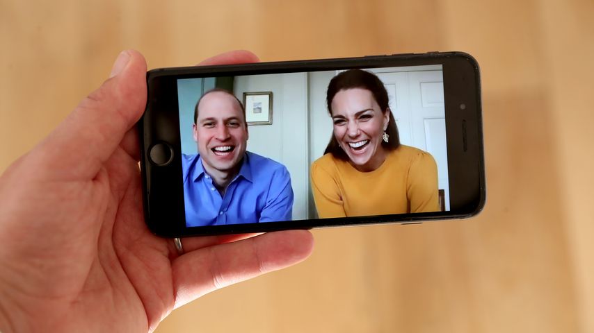 Prinz William und Herzogin Kate bei einem Videochat mit Schülern der Casterton Primary Academy