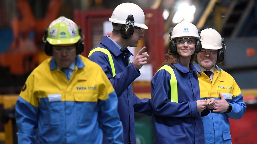Prinz William und Herzogin Kate beim Besuch der Firma Tata Steel in Wales im Februar 2020