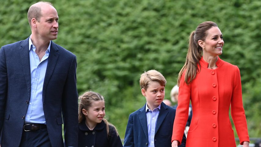 Prinz William und Herzogin Kate mit ihren Kindern George und Charlotte im Juni 2022