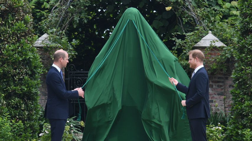 Prinz William und Prinz Harry bei der Enthüllung der Diana-Statue