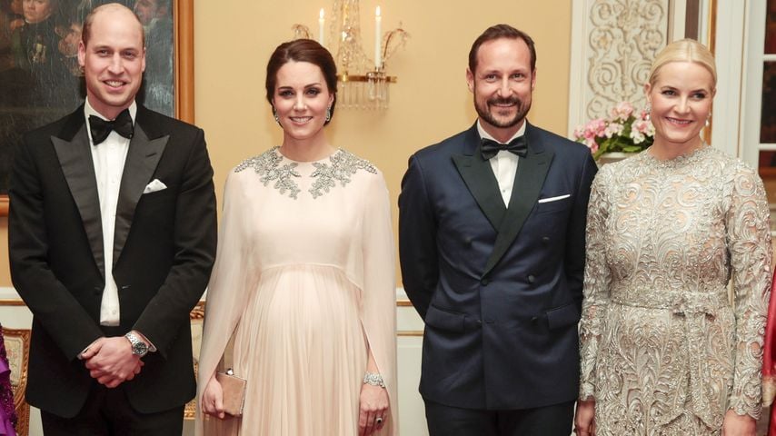 Prinz William, Prinzessin Kate, die norwegische Kronprinzessin Mette-Marit und Kronprinz Haakon
