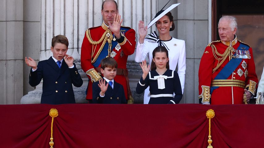Prinz William und Prinzessin Kate mit ihren Kindern und König Charles III., Juni 2024