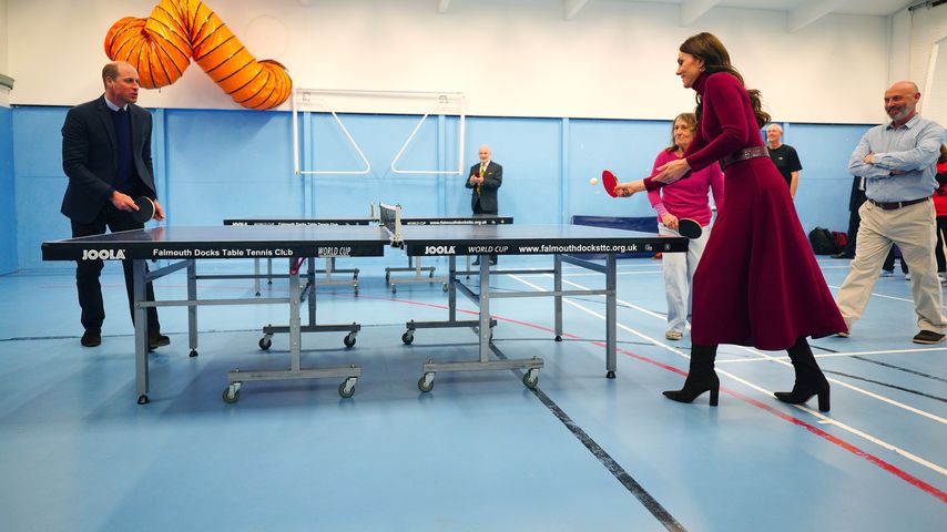 Süß: Prinz William und Kate liefern sich Tischtennis-Battle