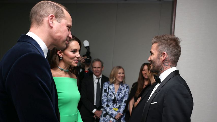 Prinz William und Prinzessin Kate mit David Beckham, Dezember 2022