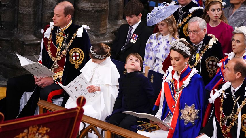 Prinz William und seine Familie während der Krönung von König Charles III.