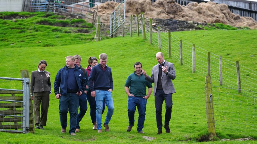 Besuch auf Crow Tree Farm: Prinz William spricht mit Adam Hunter und Landwirten aus Swaledale in Richmond, North Yorkshire