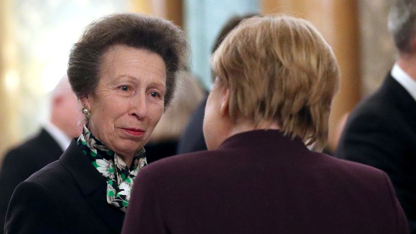 Prinzessin Anne und Angela Merkel in London 2019