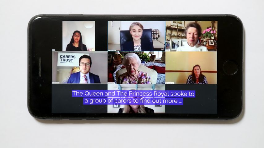 Prinzessin Anne und Queen Elizabeth II. bei einem Videocall